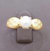 Natural Pearl Ring 2 carat Basra Pearl 18K Gold