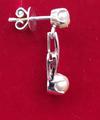 Natural Pearls & Diamonds Dangling Earring in White Gold