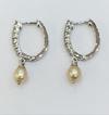 Natural Pearls & Diamonds set in clip type Earrings 