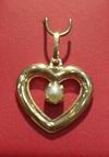 Natural Persian Gulf Pearl in 18K Gold Heart Pendant