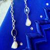 Natural USA Pearl with Sapphires and Kyanites Necklace & Earrings