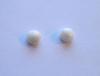 Pair Scallop Pearls White Button Shaped