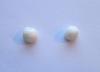 Pair Scallop Pearls White Button Shaped