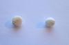 Pair Scallop Pearls White Button Shaped