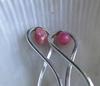 Pink Conch Pearl Earrings on Sterling Silver
