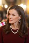 Queen Letizia wore the stunning pearl necklace inherited from Queen Victoria Eugenia. (Agency)