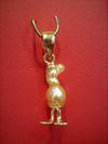 Quirky Natural Basra Pearl Golden Goose Pendant on 18k Gold