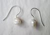 USA Natural Pearl Earrings on Sterling Silver 3+ carats Total