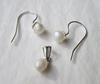 USA Natural Pearl Earrings & Pendant Set on Sterling Silver