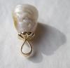 USA Natural Pearl Pendant 11mm on 14k Gold