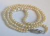 Vintage Art Deco Natural Saltwater Pearl Diamond Clasp Necklace