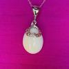 White Oval Drop Conch Pearl 7.65 carats Pendant (back view)