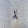 White Oval Drop Conch Pearl 7.65 carats Pendant 