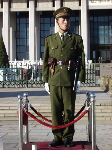 Chinese Soldier Standing Guard in Tienanmen Square Chinese Soldier Standing Guard in Tienanmen Square