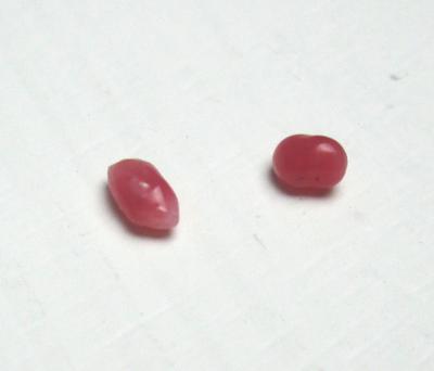 Two Dark Pink Conch Pearls Baroque 4mm and 3mm