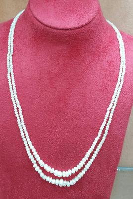 Two Strand Natural Basra Pearl Necklace for Sale - 60 carats