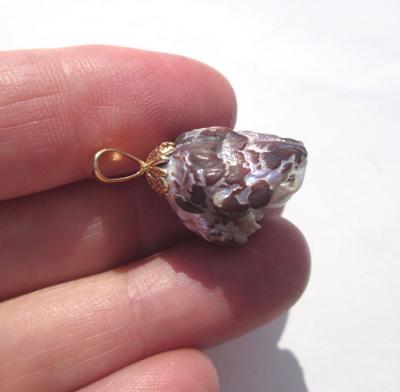 USA Natural Freshwater Multi-Colored Pearl Pendant 28 carats