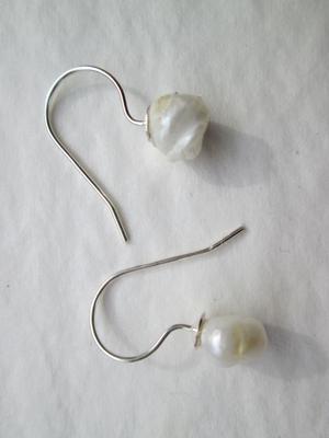 USA Natural Pearl Earrings on Sterling Silver 3+ carats Total