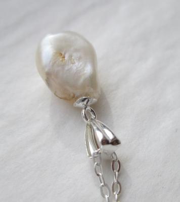 USA Natural Pearl Pendant 10mm 3+ Carats on Sterling Silver