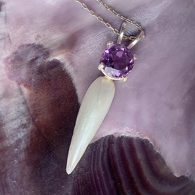 USA Natural Spike Pearl with Amethyst 