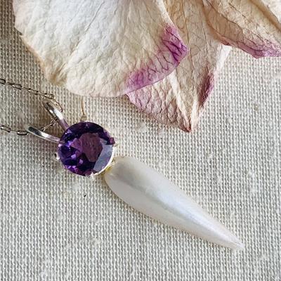 USA Natural Spike Pearl with Amethyst 