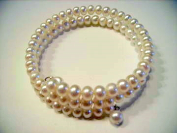 White pearl wrap bracelet