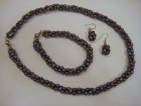 2 strand black pearl set 2
