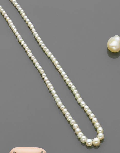 Karipearls non-cultured saltwater pearl necklace