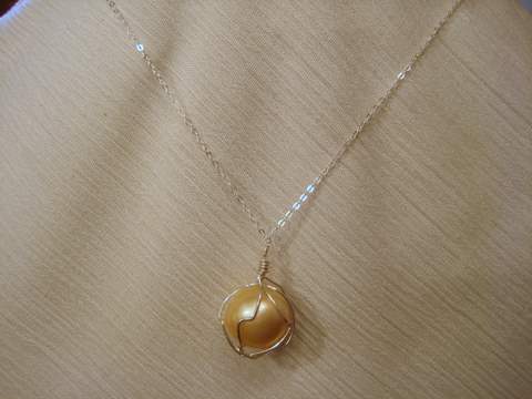 Golden South Sea pearl Necklace for sale