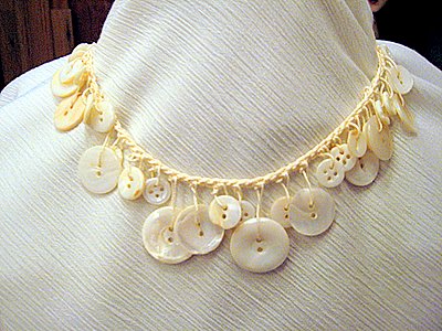 Vintage Pearl Button Necklace