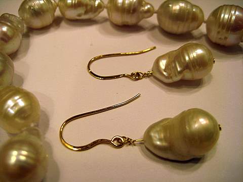 White Baroque Pearl Earrings