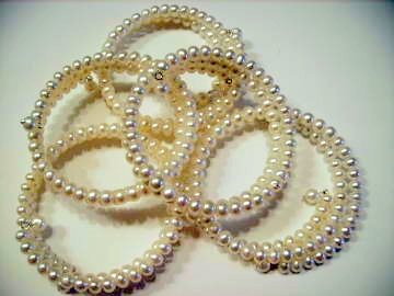 White Pearl Wrap Bracelets